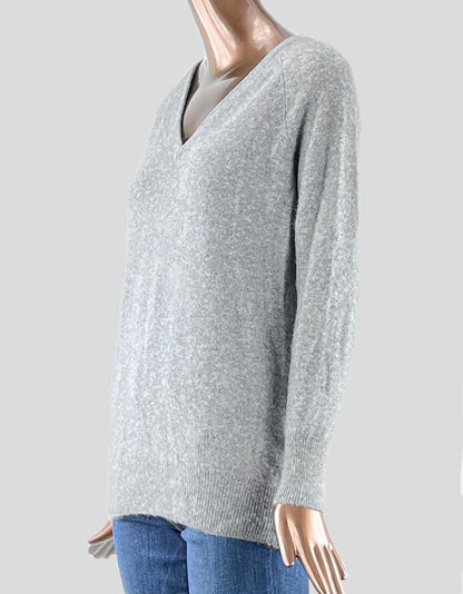 Equipment Femme Grey Cashmere Women's V-Neck Sweater X-Small