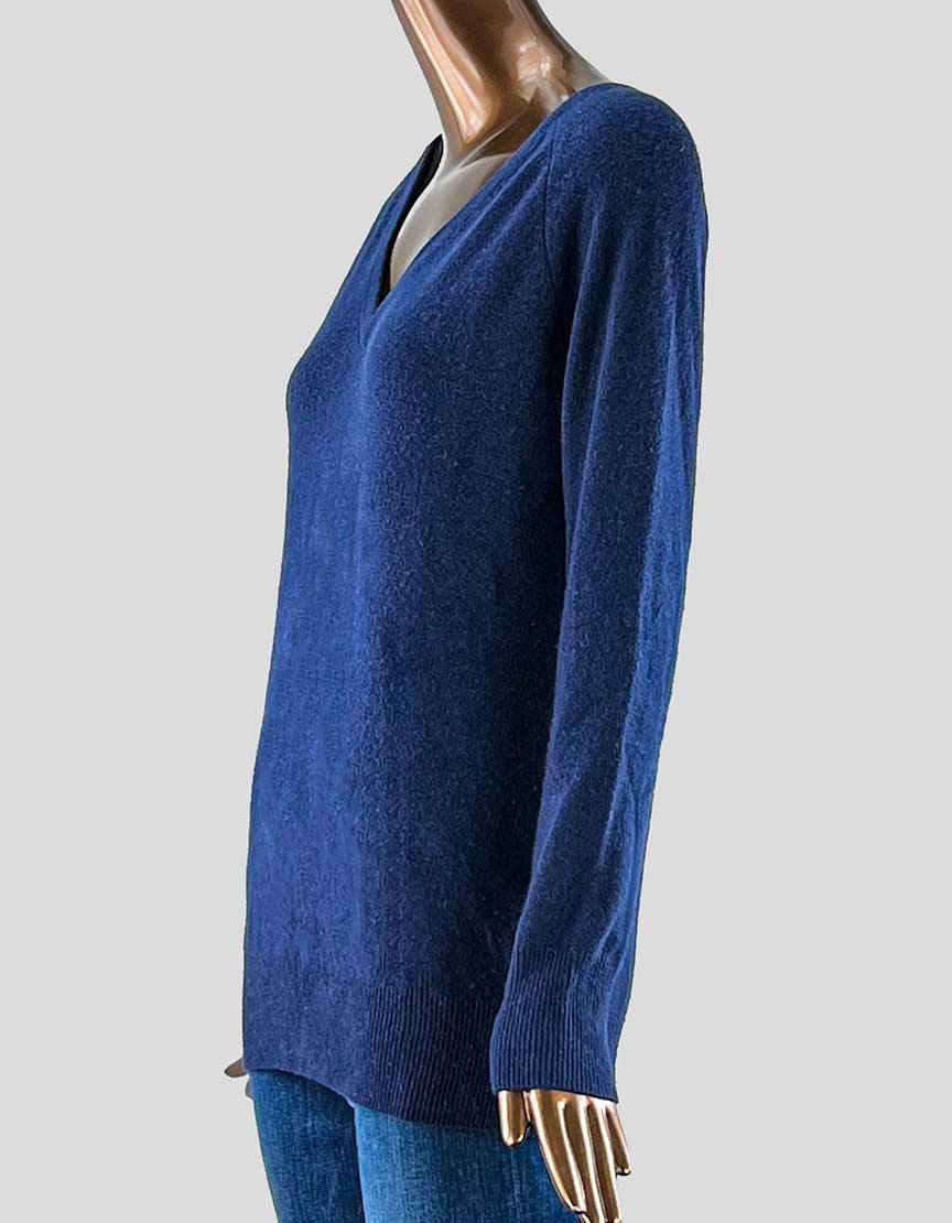 Equipment Women's Blue Cashmere V-Neck Sweater X-Small