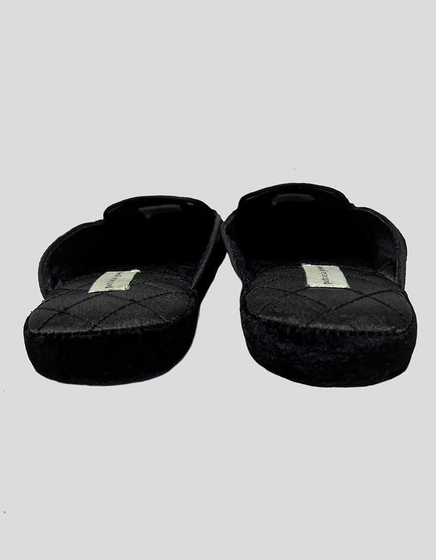 PATRICIA GREEN Glam Black Velvet Slippers - 8 US