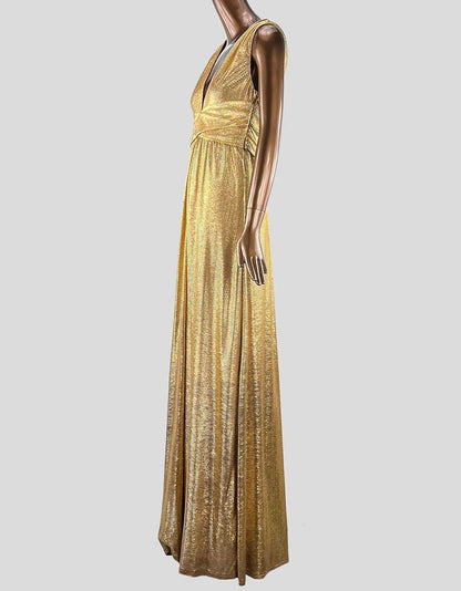 Halston Heritage Gold Evening Gown Size Medium