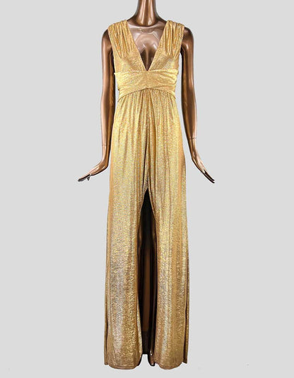 Halston Heritage Gold Evening Gown - Medium Halston Heritage Gold Evening Gown - Medium