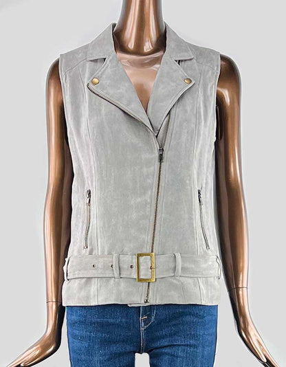 House Of Harlow 1960 Grey Faux Suede Vest Small Petite