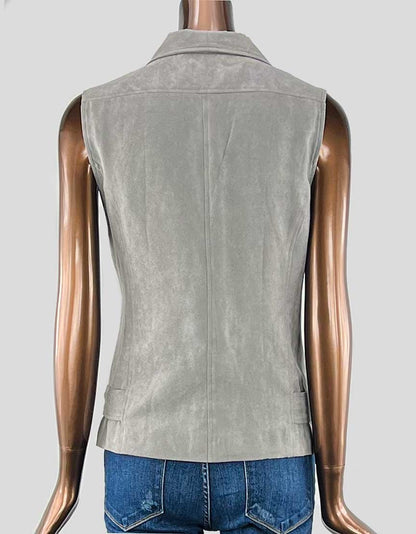 House Of Harlow 1960 Grey Faux Suede Vest Small Petite