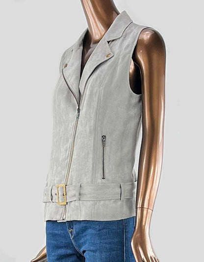 House Of Harlow 1960 Grey Faux Suede Vest Small Petite