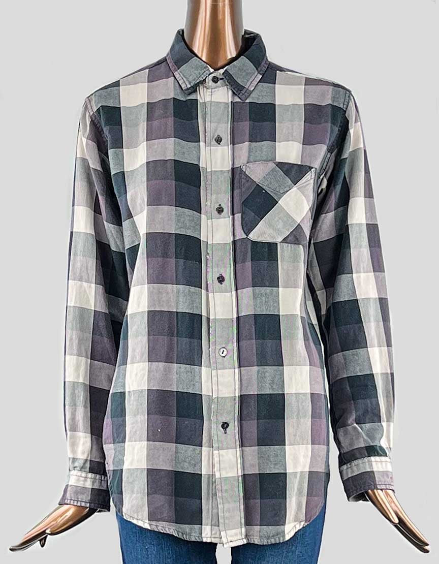 Current Elliott Flannel Plaid Button Down Shirt Size 1 Small