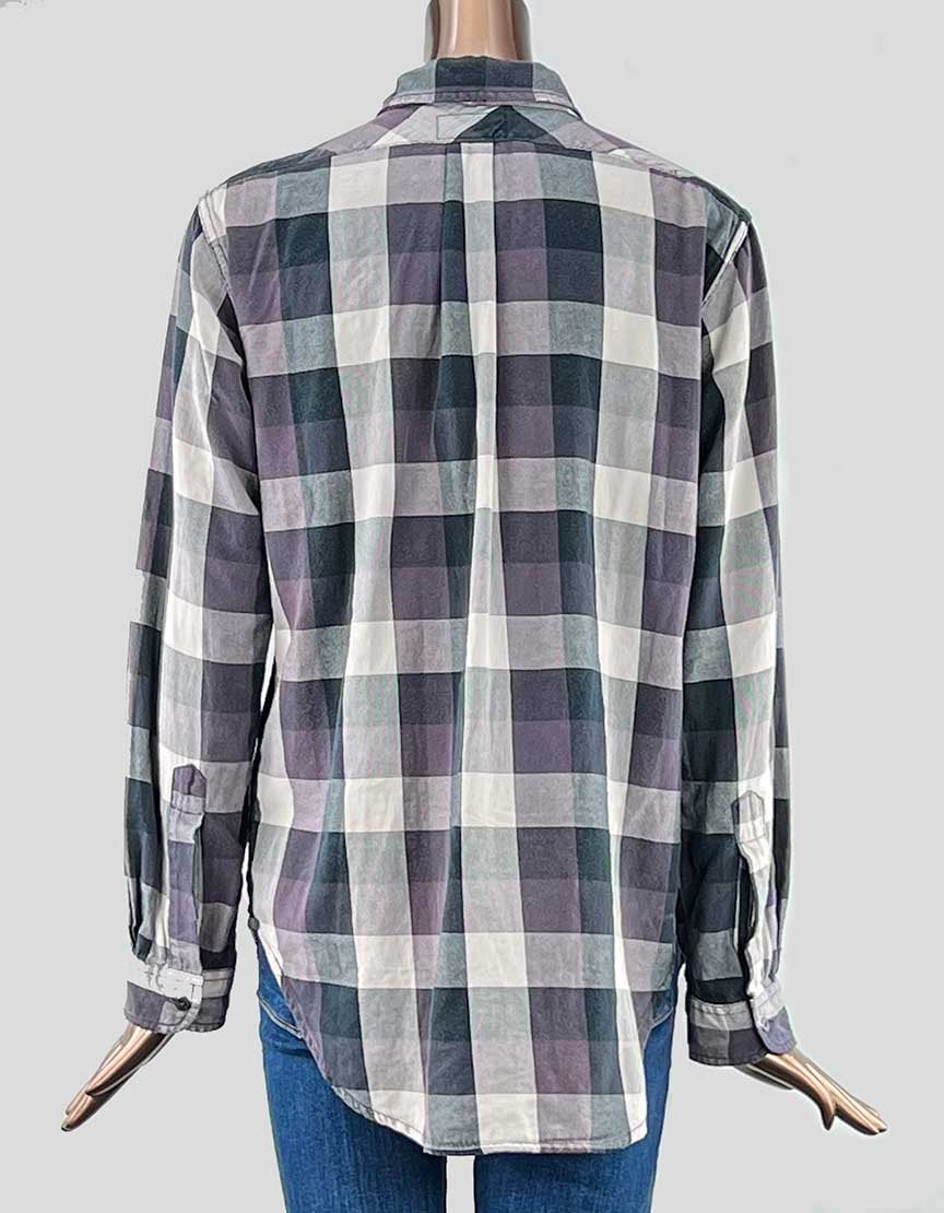 CURRENT/ELLIOTT Flannel Plaid Button Down Shirt - 1 | Small