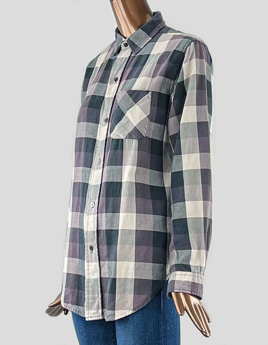 CURRENT/ELLIOTT Flannel Plaid Button Down Shirt - 1 | Small