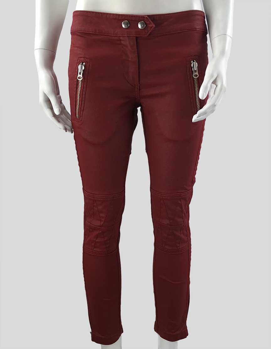 Isabel Marant For H M Red Moto Pants Size 38 Eu 8 US