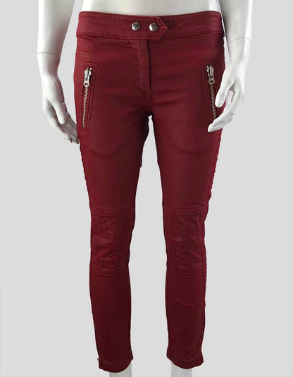 Isabel Marant For H M Red Moto Pants Size 38 Eu 8 US