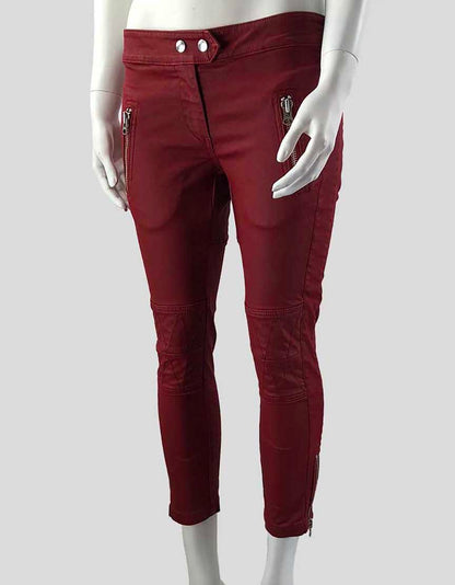Isabel Marant For H M Red Moto Pants Size 38 Eu 8 US