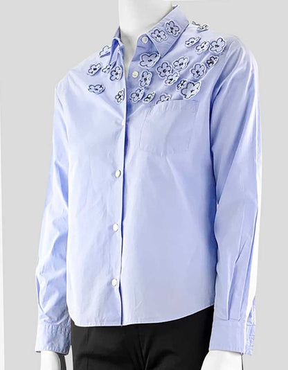 Jimmi Roos Light Blue Blouse With Flower Detail Size 2US