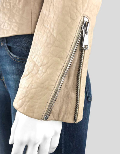 J. Brand Tan Leather Jacket Women X-Small