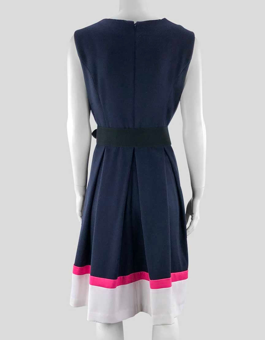 Liz Claiborne Sleeveless Blue Dress With Belted Waist 16 US