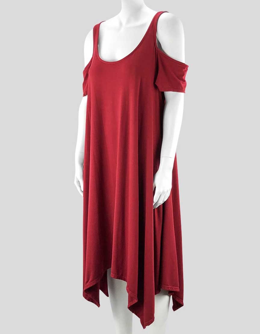 Torrid Red Scoop Neck A Line Dress With Cut Outs Size 1 14/16 US