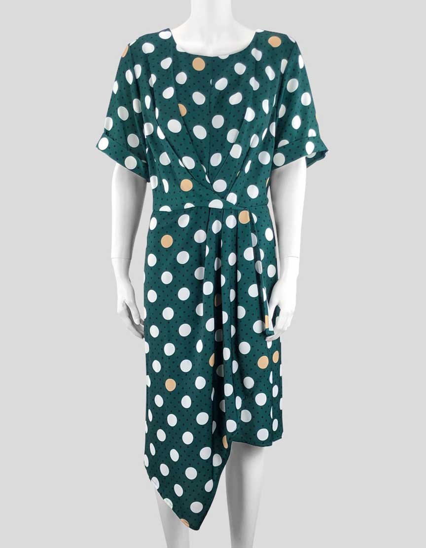 ELOQUII Green Print Dress With Front Ruching