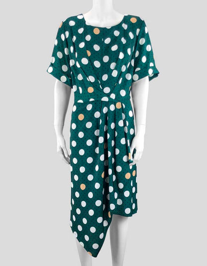 ELOQUII Green Print Dress With Front Ruching