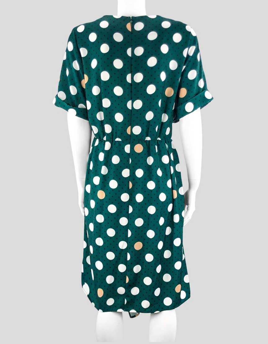 ELOQUII Green Print Dress With Front Ruching - 16 US