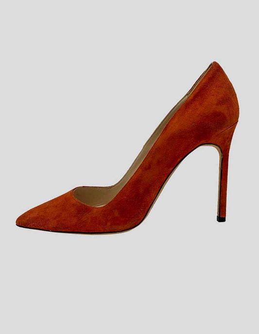 MANOLO BLAHNIK Red Suede Bb Heels - 36.5 IT |  6.5 US