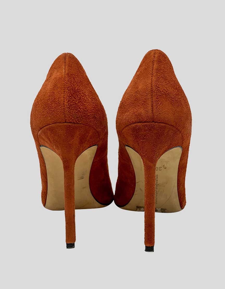 MANOLO BLAHNIK Red Suede Bb Heels - 36.5 IT |  6.5 US