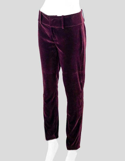 Alice + Olivia Bordeaux Velvet Pants - 2 US