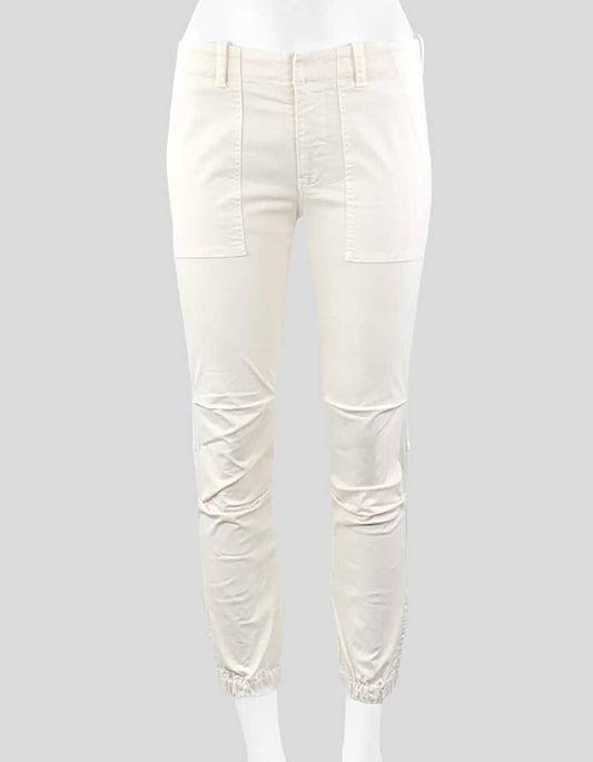 Nili Lotan White Cropped Military Pants With Side Zip Women 0US