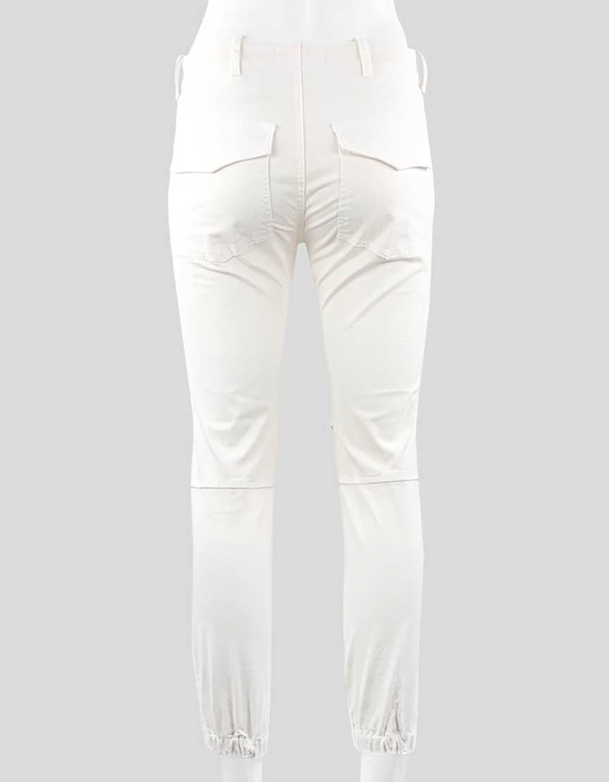 Nili Lotan White Cropped Military Pants With Side Zip Women 0US
