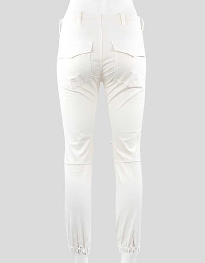 Nili Lotan White Cropped Military Pants With Side Zip Women 0US