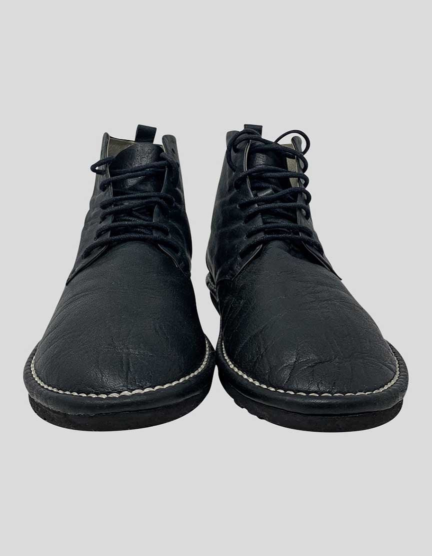 Marsell Black Leather Lace Up Ankle Boots Women 36.5 It