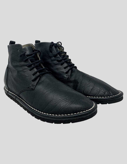 Marsell Black Leather Lace Up Ankle Boots Women 36.5 It