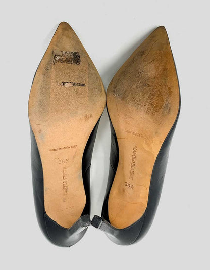 Manolo Blahnik Black Leather Pumps - 36.5 IT | 6.5 US