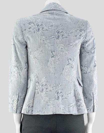 Ron Herman Grey Blazer With Flower Detail Size 1 X-Small