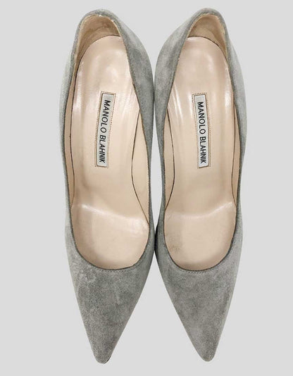 MANOLO BLAHNIK Grey Suede Bb Pumps - 36.5 IT |  6.5 US