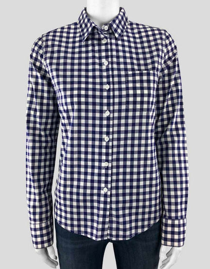 Band Of Outsiders Blue White Plaid Button Down