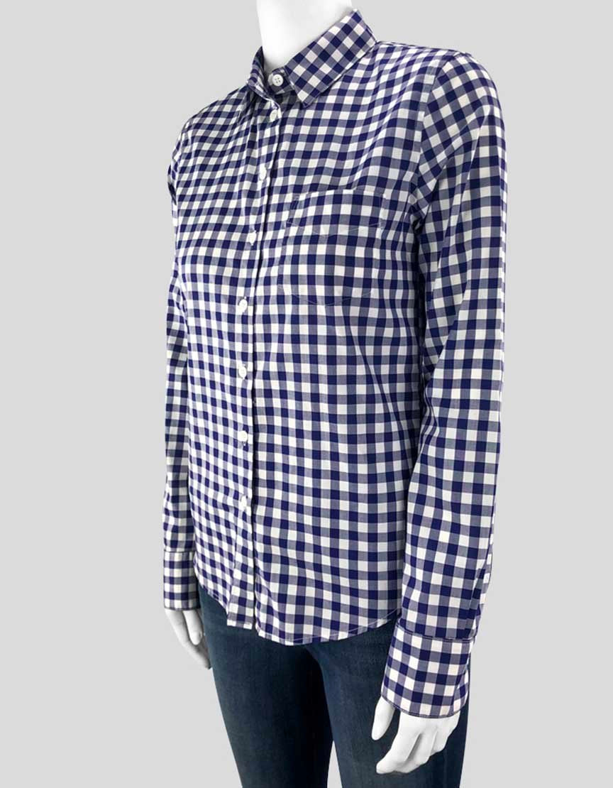 Band Of Outsiders Blue White Plaid Button Down