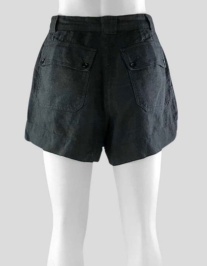Katherine Hamnett Denim Women's Blue High Waisted Shorts With Front And Back Cargo Pockets Zip And Button Front Closure 29 US