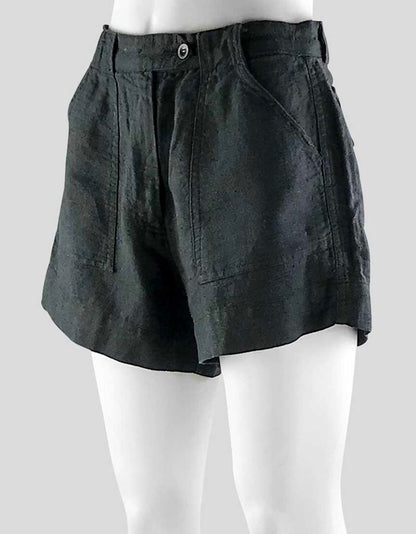 Katherine Hamnett Denim Women's Blue High Waisted Shorts With Front And Back Cargo Pockets Zip And Button Front Closure 29 US