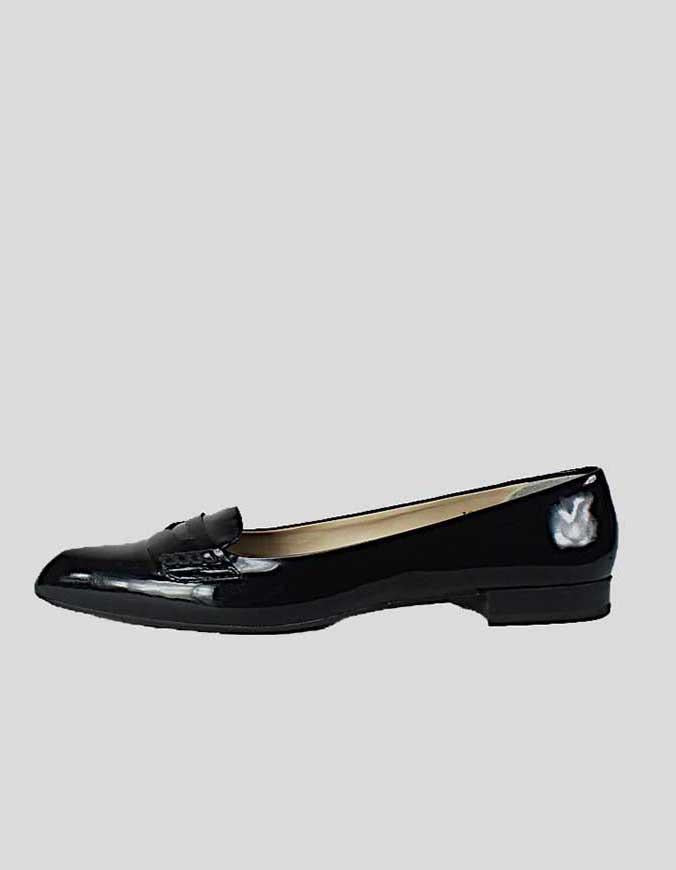 TOD's Black Penny Loafer Style Patent Leather Flats Size 39
