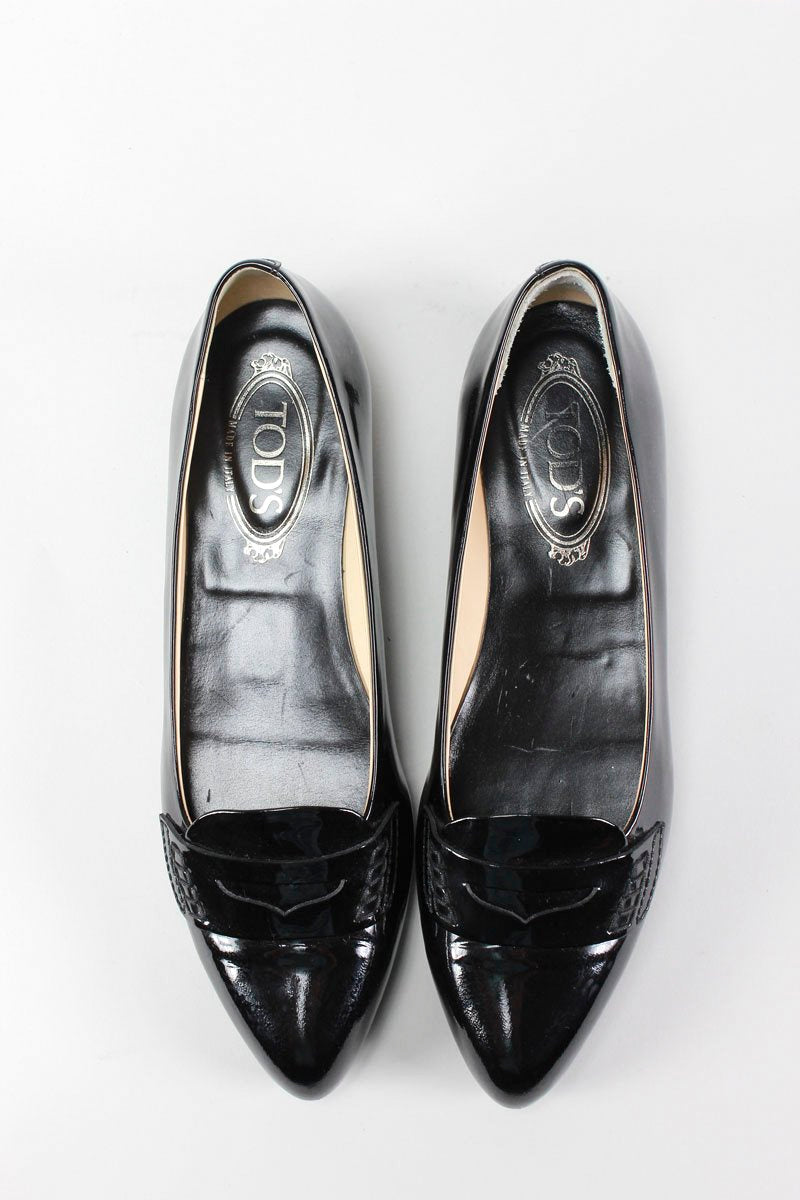 TOD's Black Penny Loafer Style Flats - 39 IT | 9 US