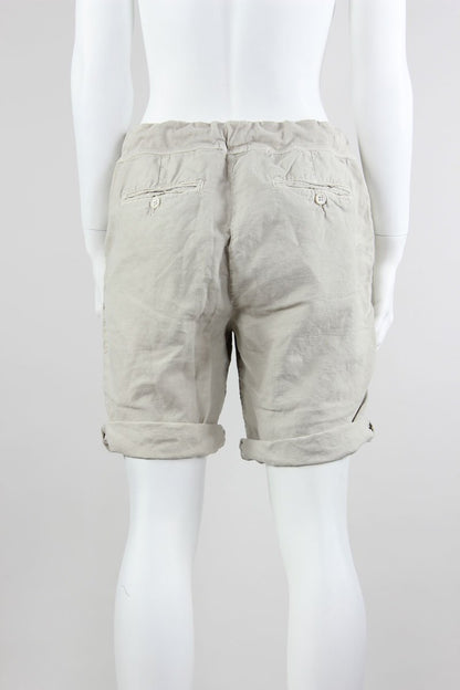 James Perse Khaki Soft Drape Utility Short With Elastic Waistband And Drawstring Detail Size 3