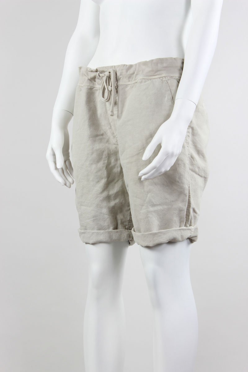 James Perse Khaki Soft Drape Utility Short With Elastic Waistband And Drawstring Detail Size 3