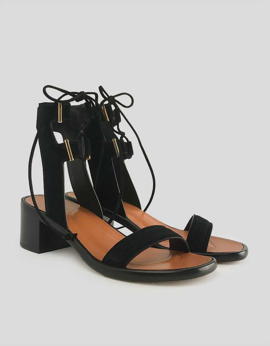 Rosetta Getty Suede Heeled Lace Up Sandal 38 It