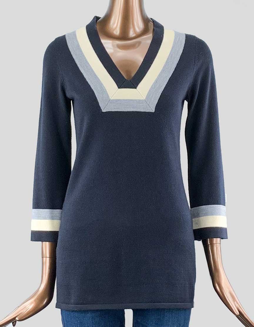 Tory Burch Merino Wool Striped Sweater X-Small