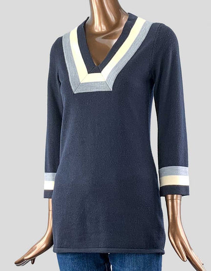 Tory Burch Merino Wool Striped Sweater X-Small