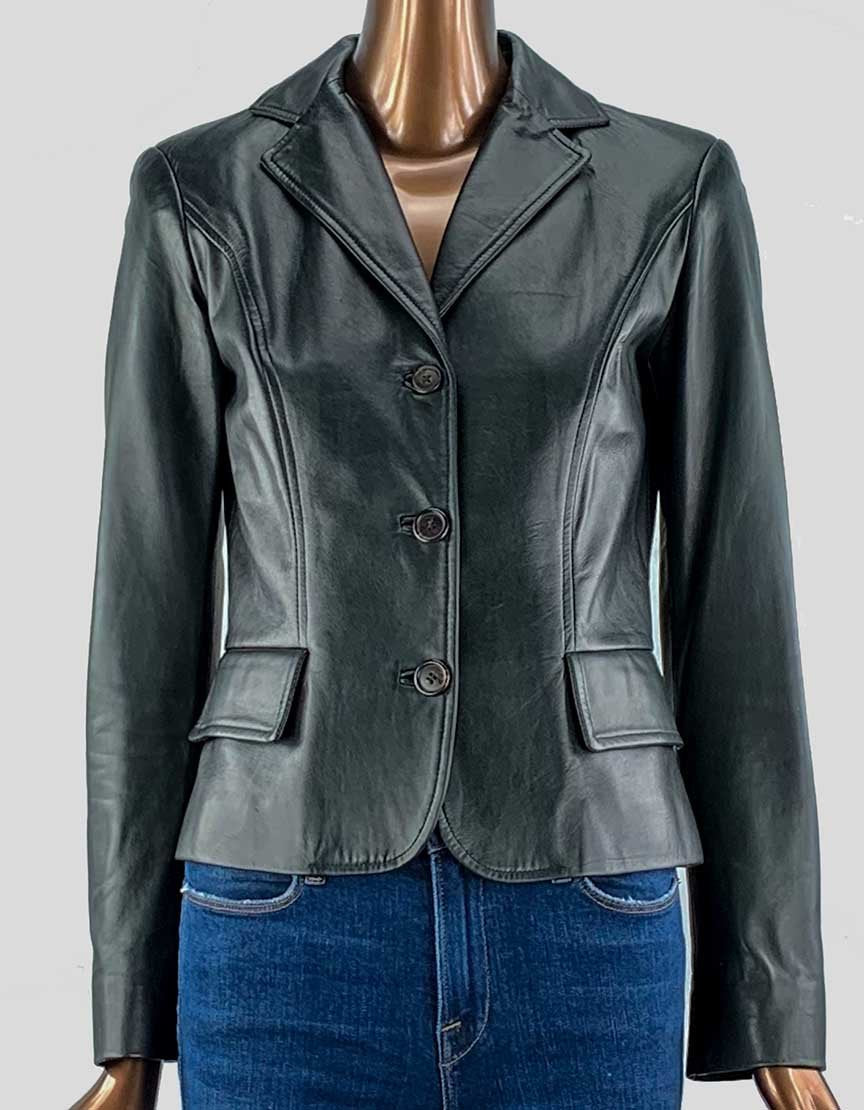 Kors Black Leather Jacket Size 4 US