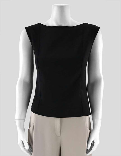 Akris Punto Black Sleeveless Crewneck Top Size 6 US