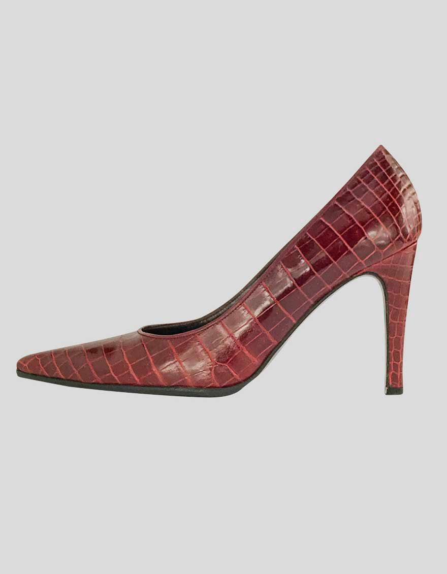BOTTEGA VENETA Red Leather Heels - 37 IT | 7 US