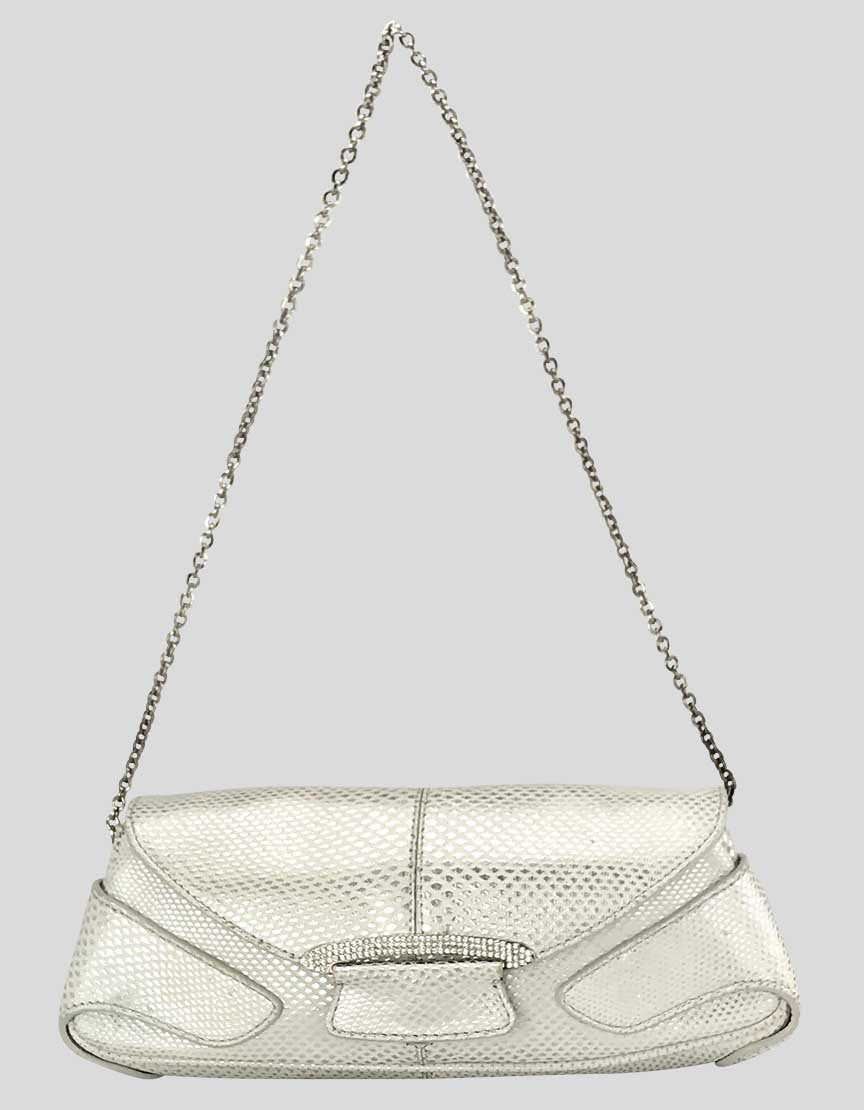 TOD's Silver Evening Clutch