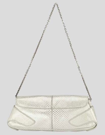 TOD's Silver Evening Clutch