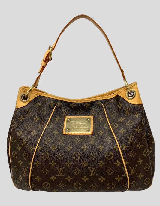 Louis Vuitton brown and tan monogram Gallieria PM shoulder bag