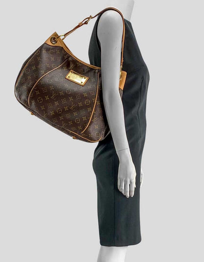 LOUIS VUITTON Brown and Tan Monogram Galleria PM Shoulder Bag